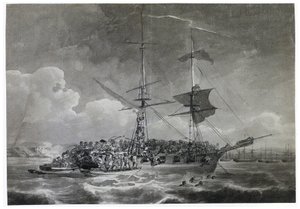 Portrét francouzského brigádníka, La Chevrette (nejisté). Namočeno tuší, autor Philippe Jacques de Loutherbourg (1740-1812). od Philip James de (1740-1812) Loutherbourg