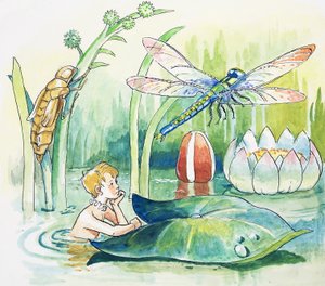 Vážka, ilustrace z knihy "The Water Babies" od Charlese Kingsleyho