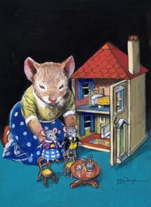 Myš z města a myš z venkova (kvaš na papíře) od Philip Mendoza