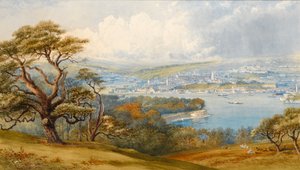 Devonport a Stonebridge z parku Mount Edgecombe, 1880 (čb na papíře) od Philip Mitchell