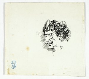 Skica Whistlerovy hlavy od Philip William May
