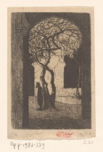 Pohled na mešitu Djemaa el Kabir v Alžíru Djemaa el Kebir (původní název) od Philip Zilcken (signed by artist)