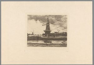 Krajina s kanálem a větrnými mlýny Le Moulin (původní název) Jacob Maris. Dvanáct krajin (název série)