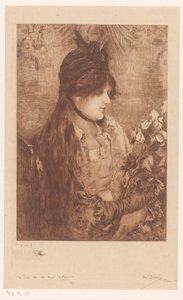 Žena s kyticí květin La Bête a Bon Dieu (původní název) od Philip Zilcken (signed by artist)