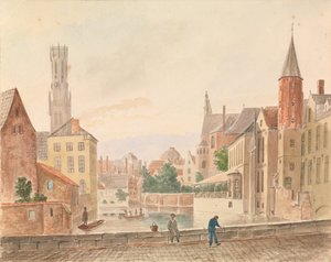 Bruggy (akvarel na papíře) od Philippe Auguste de Peellaert