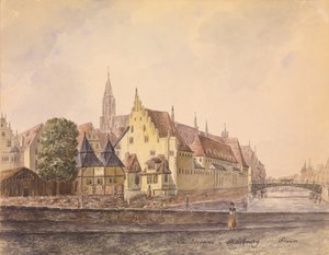 Dunaj ve Štrasburku (akvarel na papíře) od Philippe Auguste de Peellaert