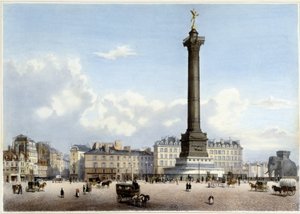 Červencový sloup u Bastily - v "Promenade dans Paris et ses environs", návrh Jacottet a Benoist, cca 1840 od Philippe Benoist