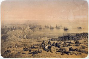 Krymská válka (1853-1856): Bitva u Almy dne 20.09.1854. Ilustrace od Philippe Benoist