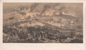 Požár Sevastopolu. Ústup Rusů na severním pobřeží, 1855. od Philippe Benoist