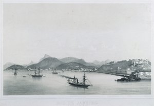Devět panoramatických výhledů na Rio de Janeiro: Pláže Santa. Lucia do Glorie, 1862 od Philippe Benoist