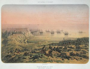 Bitevní pole u Almy po vítězství, 20. září 1854 (barva lito) od Philippe Benoist