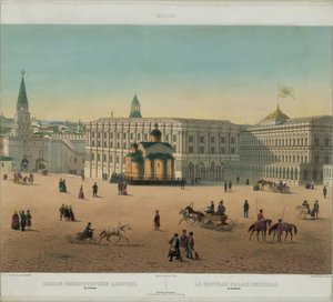 Velký kremelský palác z panoramatického pohledu na Moskvu v 10 částech, cca 1848