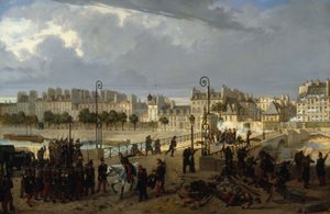 Vzpoura na arcibiskupském mostě, 1849 (olej na plátně)