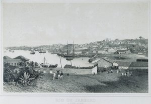 Devět panoramatických pohledů na Rio de Janeiro: Prainha (da Saude) od Philippe and Ciceri Eugene Benoist