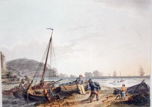 The Needles, Isle of Wight, z „Romantické a malebné scenérie Anglie a Walesu“, vydané v roce 1805 (barevná rytina)