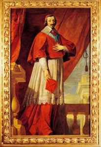 Francie, Fontaine Chaalis, Portrét francouzského státníka a duchovního, kardinála Richelieu (1585-1642) od Philippe de (school of) Champaigne
