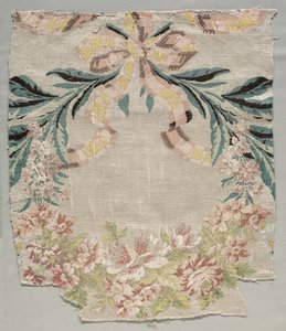 Fragment hedvábí, část panelu s názvem Le panier fleuri, 1770.