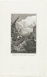 Příjezd cara Petra Velikého do Zaandamu, 1697, c. 1829 od Philippus Velijn