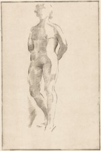 Stojící nahá žena s rukama za zády od Philippus de Groot (signed by artist)