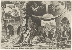 Klanění pastýřů The Days of Doom of the Jewish People (název série) od Philips Galle