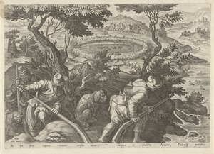 Eendenjacht Jachttaferelen (název série) Ve kterém každý druh lovu, drůbeže a rybaření (název série) od Philips Galle