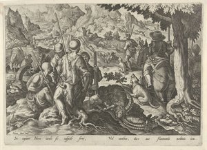 Jacht op berggeiten Jachttaferelen (název série) Ve kterém každý druh lovu, drůbeže a rybaření (název série) od Philips Galle