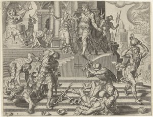Král Josiáš nechal zničit Baalův chrám Historie krále Josiaha (název série) od Philips Galle