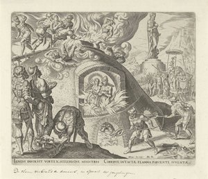 Shadrach, Meshach a Abednego jsou hozeni do ohně Historie Shadracha, Meshacha a Abednega (název série) od Philips Galle