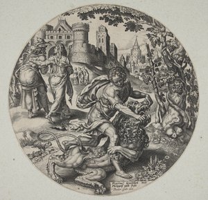 Samson láme lva od Philips Galle