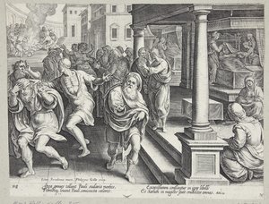Pohřeb svatého Štěpána od Philips Galle