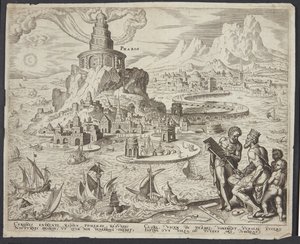 Maják v Alexandrii od Philips Galle