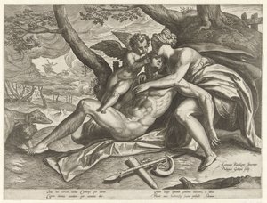 Venuše truchlí nad Adonisovou smrtí Příběh Adonise (název série) od Philips Galle