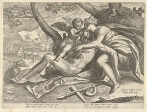 Venuše truchlí nad Adonisovou smrtí Příběh Adonise (název série) od Philips Galle
