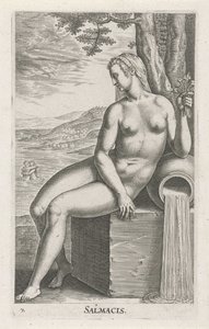 Vodní nymfa Salmacis Salmacis (název na objektu) Stroom-en waternimfen (název série) Oceanitidní nymfy, ehidrid potamidus naiads (název série) od Philips Galle