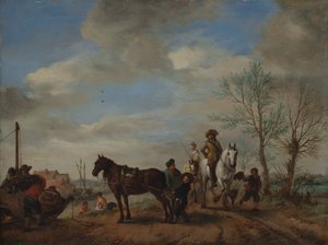 Muž a žena na koni, ca. 1653-54.