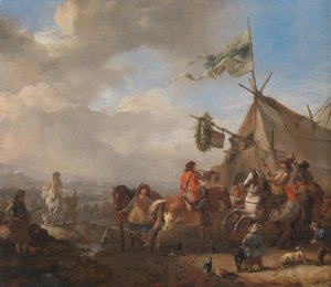 Jízda u stánku trhovce od Philips Wouwerman