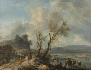 Krajina s Sandy Path u řeky od Philips Wouwerman