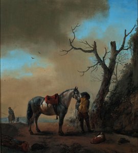 Krajina s bílým koněm a sesedlým jezdcem, kolem roku 1647