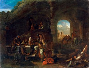 Tavern Scene, c1640-1665 od Philips Wouwerman