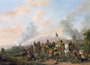 Vyhození vesnice od Philips Wouwerman
