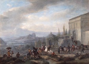 The Departure Of A Hawking Party, noin 1650 jälkeen (öljy kankaalle)