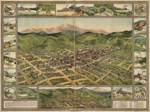 Cripple Creek, 1896. od Phillips and Desjardins Western Lithograph Co.
