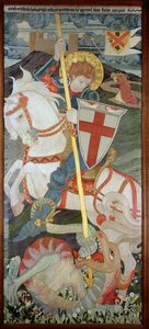 St. George Slaying The Dragon, With Una Praying in Background, 1904 (vyšívání) (viz také 141949 & 51)
