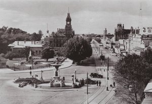 Pohled na Bendigo, Victoria (černobílá fotografie) od Photographer Australian