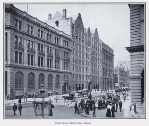 Challis House, Martin Place, Sydney (černobílá fotografie)