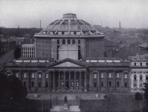 Melbourne: Veřejná knihovna a muzeum, zobrazující největší kopuli na jižní polokouli, knihovna obsahuje 350 000 svazků (černobílá fotografie) od Photographer Australian
