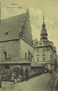Staronová synagoga, Praha (čb fotografie)