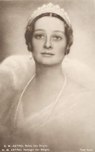 Astrid Švédská, belgická královna, choť Leopolda III. Belgického (černobílá fotografie)