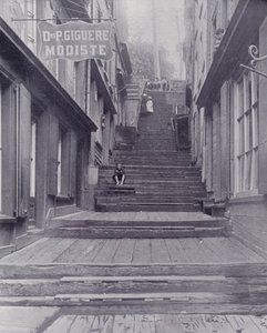 Kanada: Break-Neck Steps, Quebec (č/b fotografie)