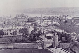 Kanada: Město Quebec (černobílá fotografie)